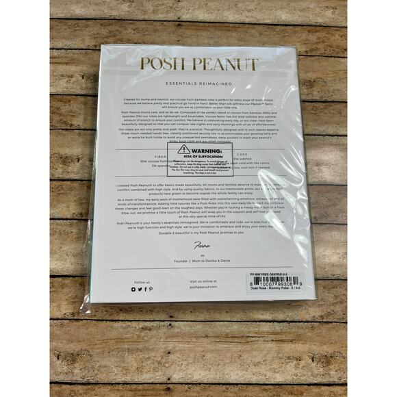 NWT Posh Peanut Dusk Rose Robe Size Small - Picture 3 of 5